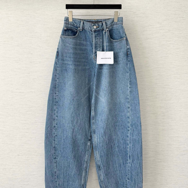알렉산더 왕 블루 와이드 레그 데님 진 여성복