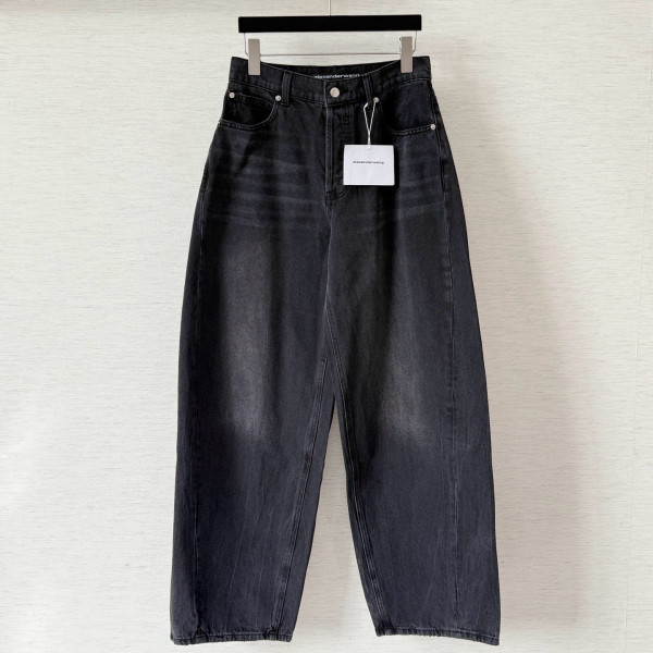 알렉산더 왕 블랙 와이드 레그 데님 진 여성복