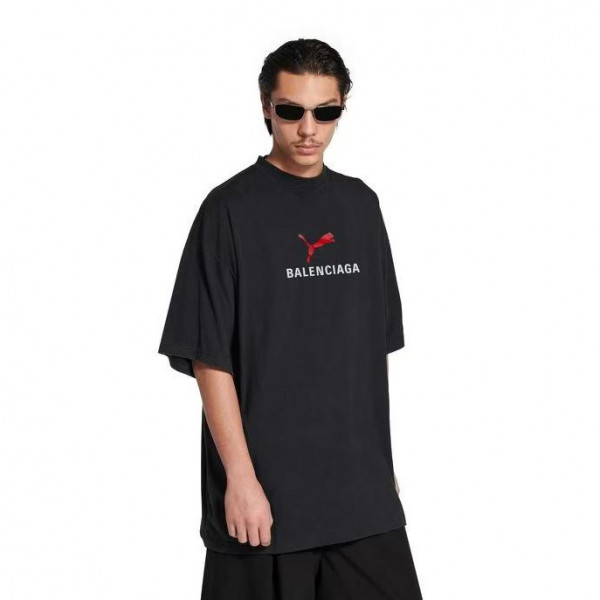 [A발렌샤] 발렌시아가 X 푸마 워시드 블랙 티셔츠