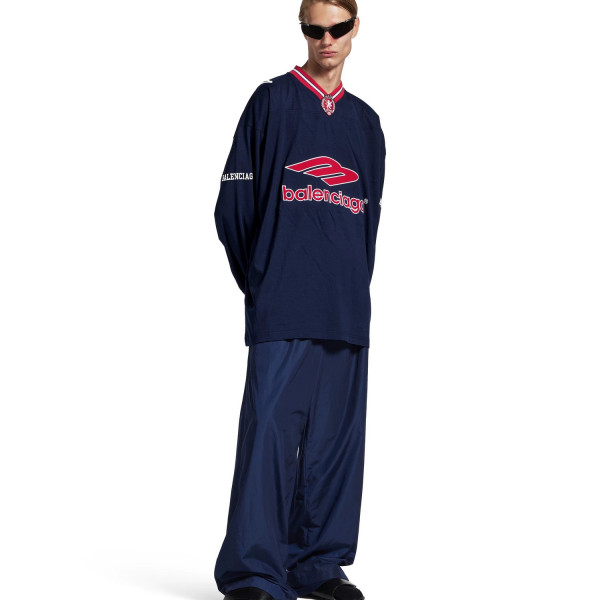 [A발렌샤] 발렌시아가 3B 풋볼 브이넥 네이비 롱 슬리브