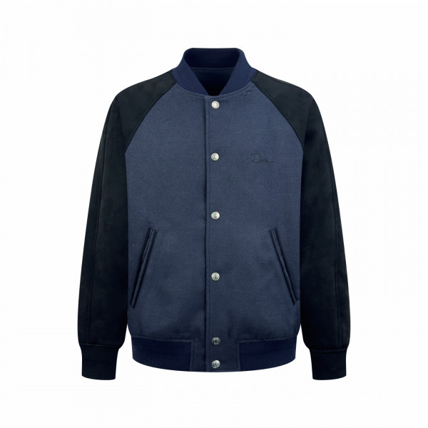 [잔디집] 디올 리본 블루 바시티 자켓