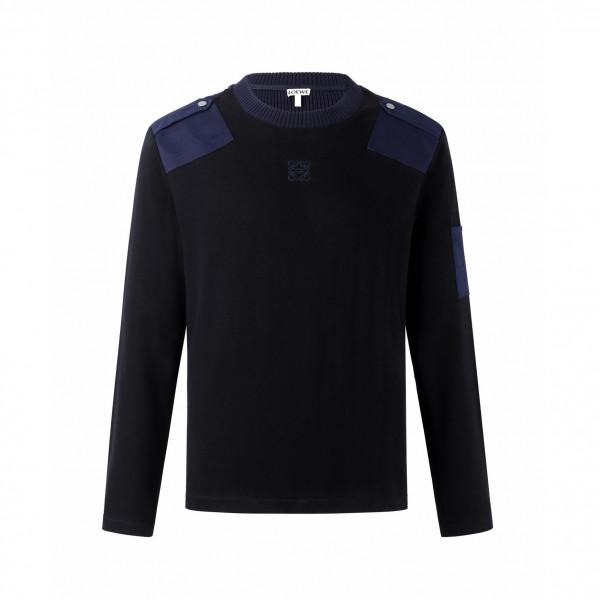 [잔디집] 로에베 코튼 패치워크 네이비 롱 슬리브