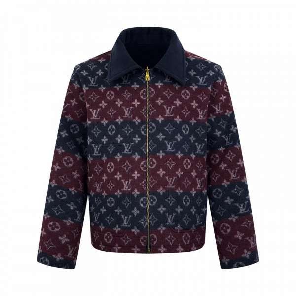 [잔디집] 루이비통 더블 페이스 네이비 버건디 리버시블 워크웨어 블루종 자켓