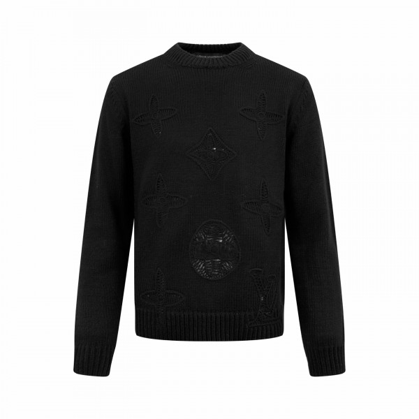 [잔디집] 루이비통 엠벨리시드 블랙 크루넥 니트 스웨터