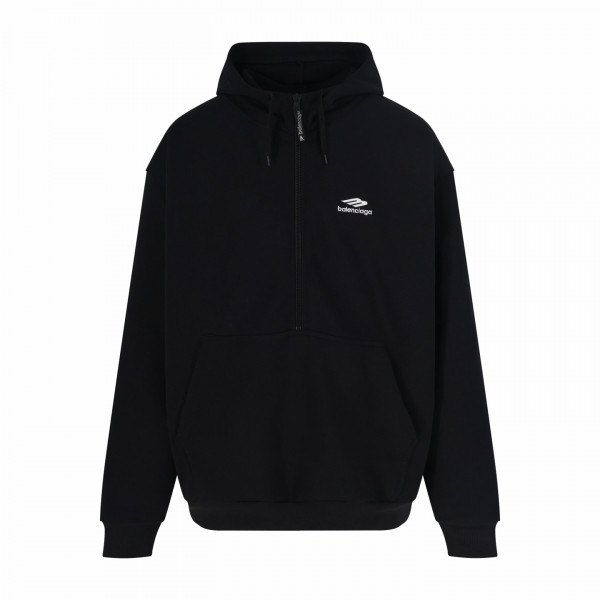 [잔디집] 발렌시아가 3B 스포츠 아이콘 블랙 하프 집업 후드