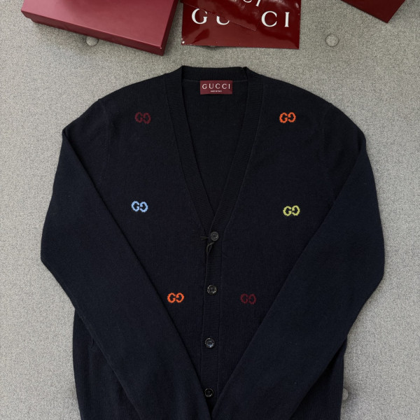 [TJ공장] 구찌 GG 캐시미어 자카드 블랙 가디건