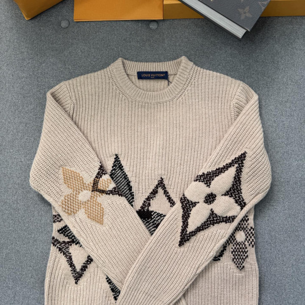 [TJ공장] 루이비통 그래픽 베이지 니트 스웨터