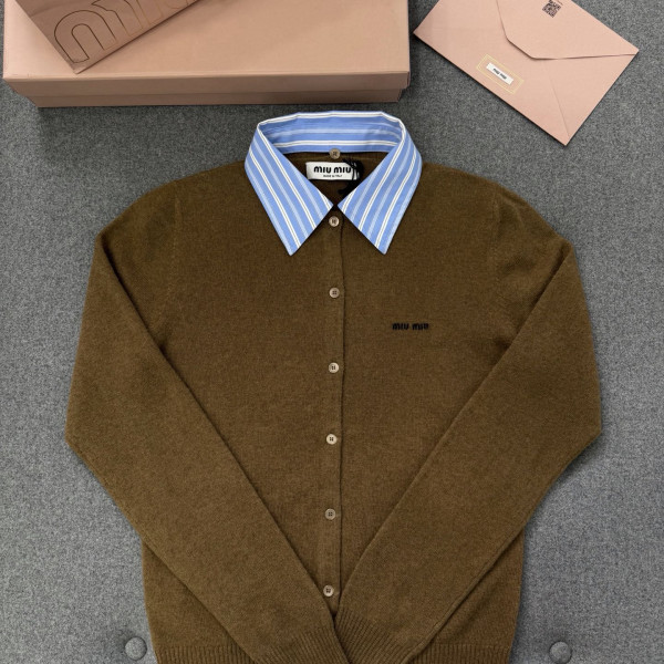 [TJ공장] 미우미우 캐시미어 브라운 가디건 여성복