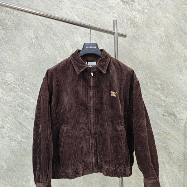 [GTR공장] 미우미우 코듀로이 코코아 브라운 블루종 자켓