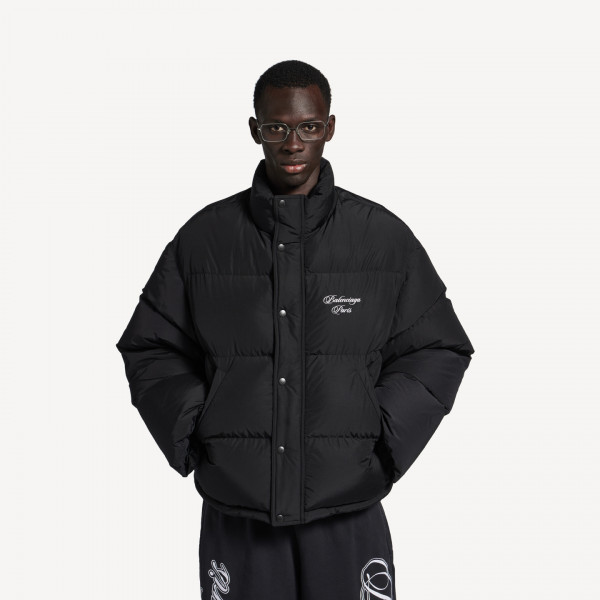 [GTR공장] 발렌시아가 로고 레터링 블랙 푸퍼 자켓