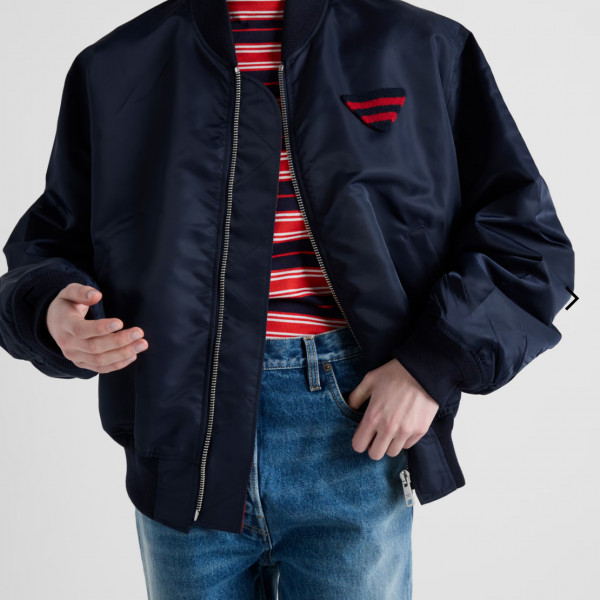 [GTR공장] 프라다 로고 패치 네이비 봄버 자켓