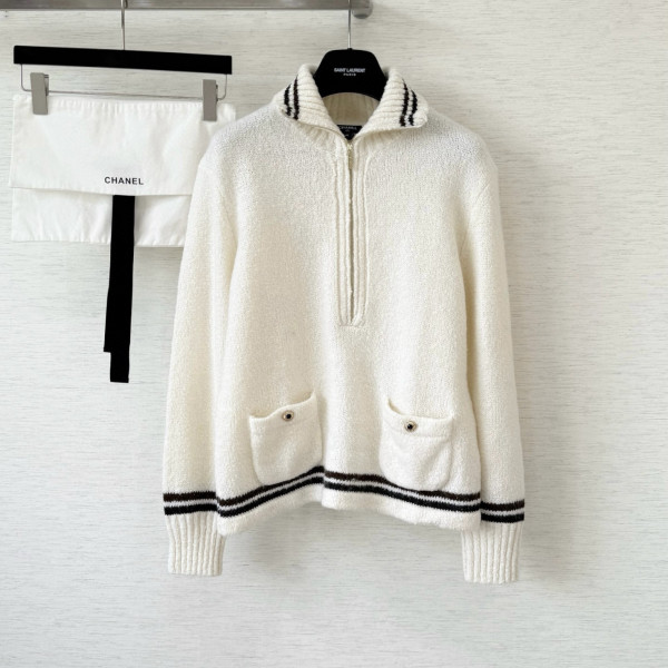 샤넬 캐시미어 알파카 화이트 니트 스웨터 여성복