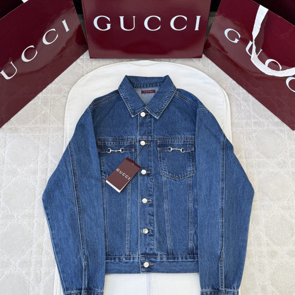 구찌 홀스빗 블루 코튼 데님 자켓