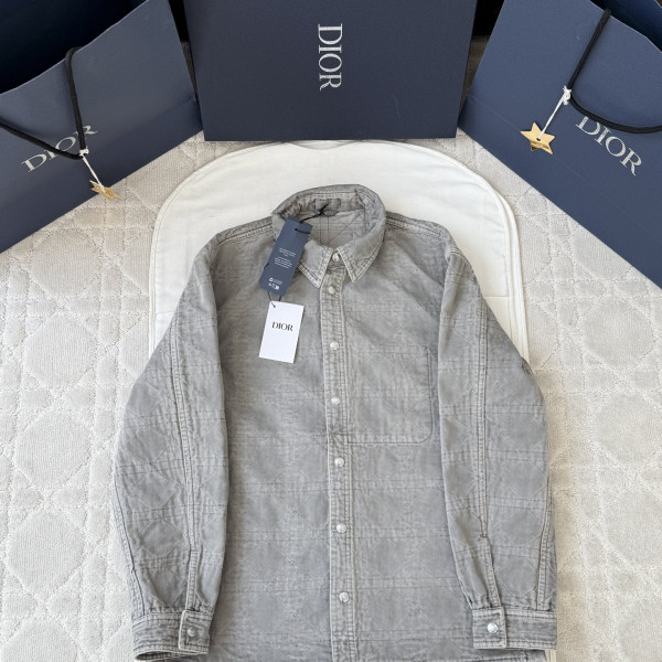 디올 까나쥬 코튼 트윌 그레이 셔츠