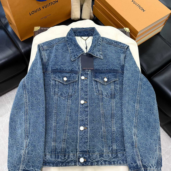 루이비통 모노그램 자카드 블루 데님 자켓