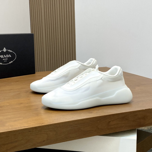 프라다 아메리카컵 리나일론 바이크 화이트 스니커즈