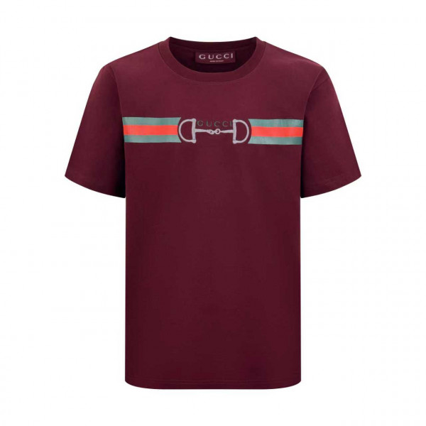 [잔디집] 구찌 홀스빗 띠로고 버건디 티셔츠