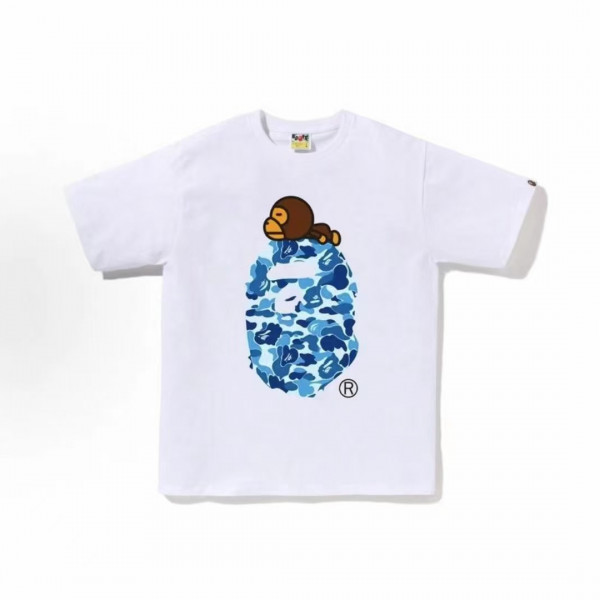 [AB MZC] 베이프 ABC 카모 마일로 온 빅 에이프 2가지 모델 화이트 티셔츠