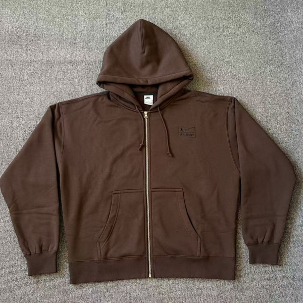 [YQ] 나이키 X 스투시 NRG 브라운 플리스 후드집업