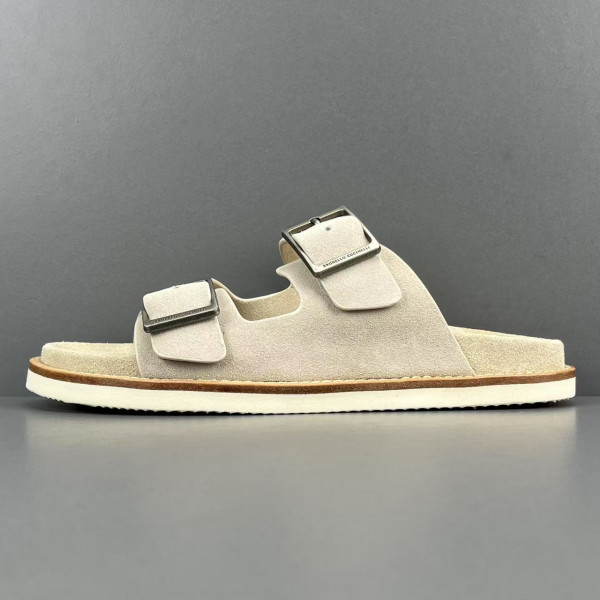 [GOD공장] 브루넬로 쿠치넬리 스웨이드 어반 워시드 라이트 브라운 샌들