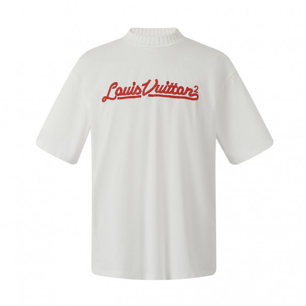 [잔디집] 루이비통 니고 로고 모크넥 화이트 니트 티셔츠