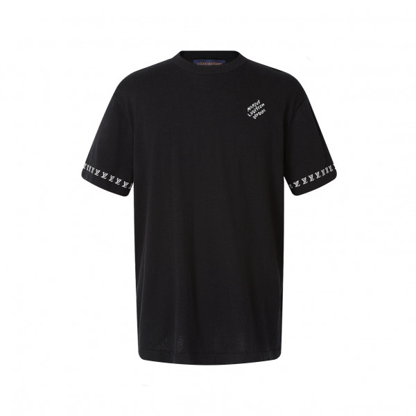 [잔디집] 루이비통 슬리브 자카드 블랙 티셔츠