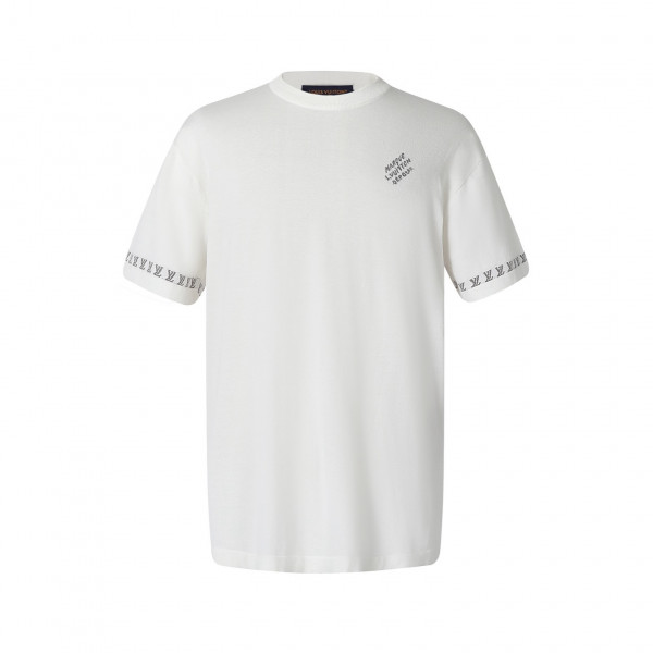 [잔디집] 루이비통 슬리브 자카드 화이트 티셔츠