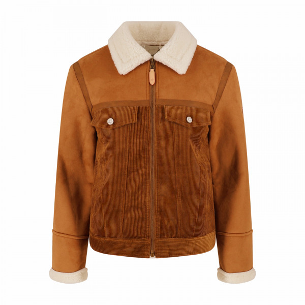 [잔디집] 루이비통 코듀로이 앤 시어링 믹스 브라운 트러커 자켓