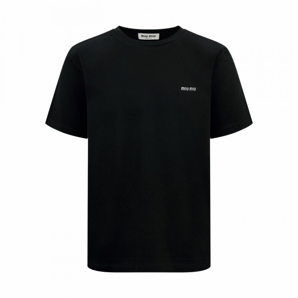 [잔디집] 미우미우 로고 블랙 티셔츠
