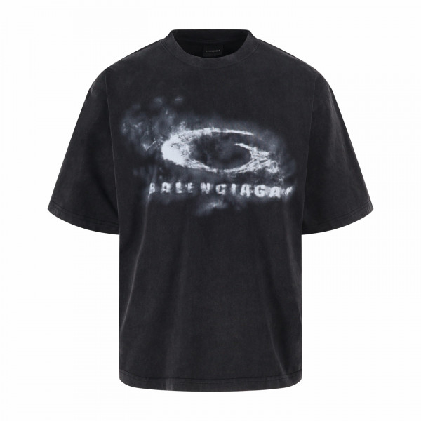 [잔디집] 발렌시아가 루프 스포츠 그래픽 워시드 블랙 티셔츠