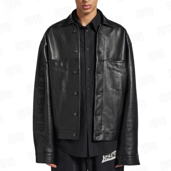 [잔디집] 발렌시아가 슬리브 로고 블랙 셔츠 자켓