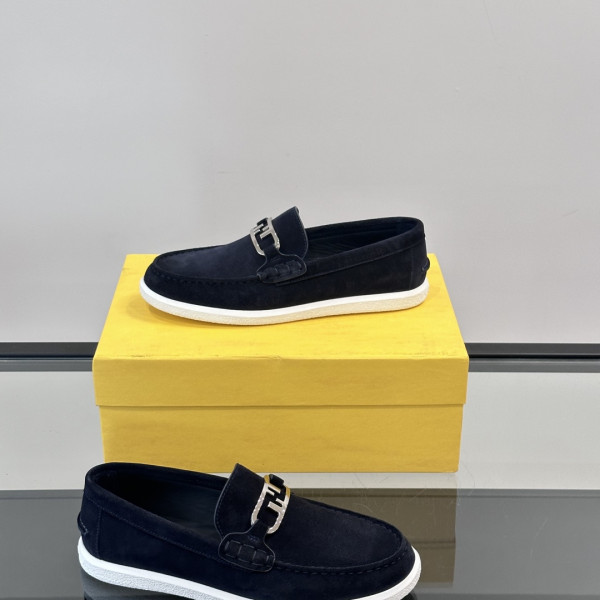 펜디 스웨이드 블루 로퍼