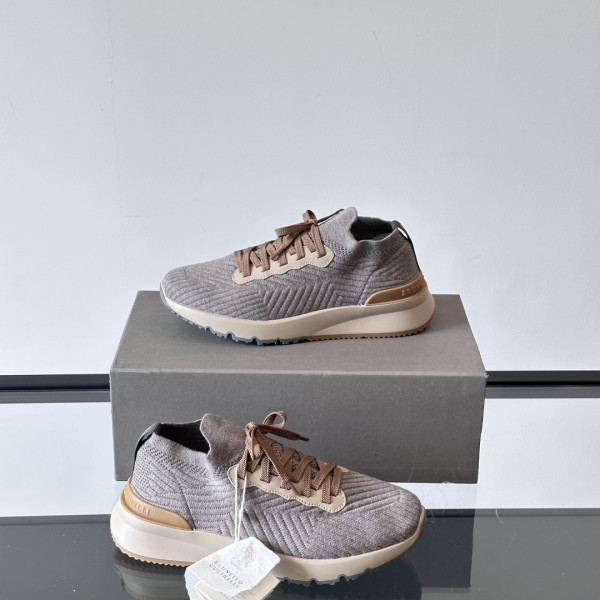 브루넬로 쿠치넬리 니트 러너 토프 스니커즈