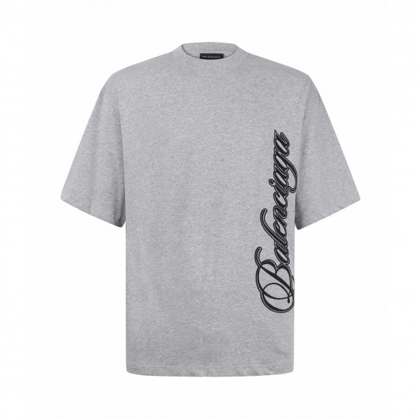 [잔디집] 발렌시아가 커시브 레터링 그레이 티셔츠