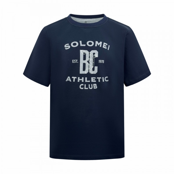 [잔디집] 브루넬로 쿠치넬리 레터링 네이비 티셔츠