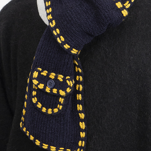 [세나] 핀가린 네이비 포켓 스카프