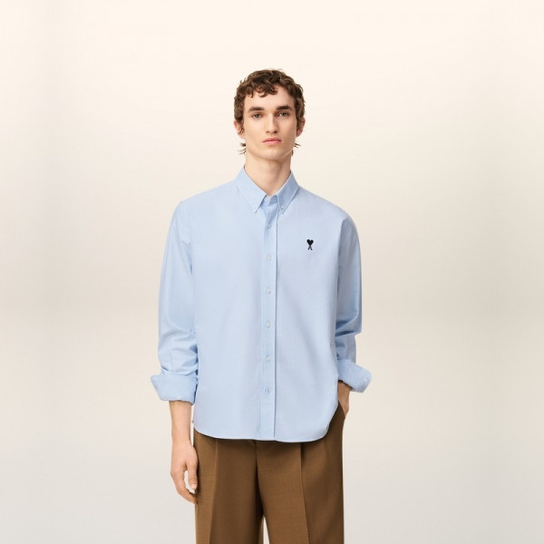 [잔디집] 아미 스몰 하트 스카이 블루 옥스포드 셔츠