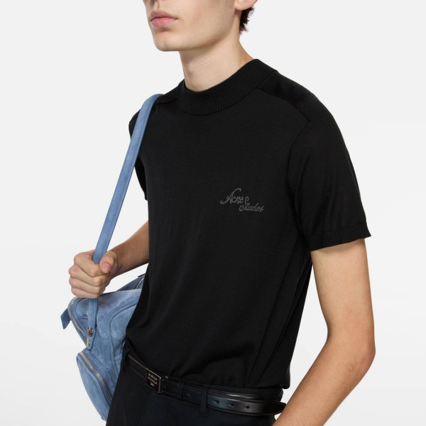 [잔디집] 아크네 스튜디오 레터링 블랙 니트 티셔츠