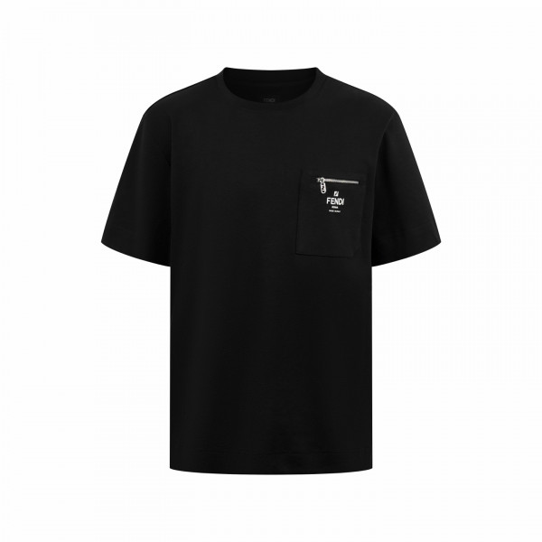 [잔디집] 펜디 로고 포켓 블랙 티셔츠
