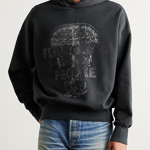 [세나] 피어오브갓 그래픽 블랙 후드