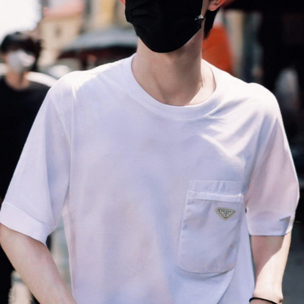 [잔디집] 프라다 리나일론 화이트 저지 티셔츠